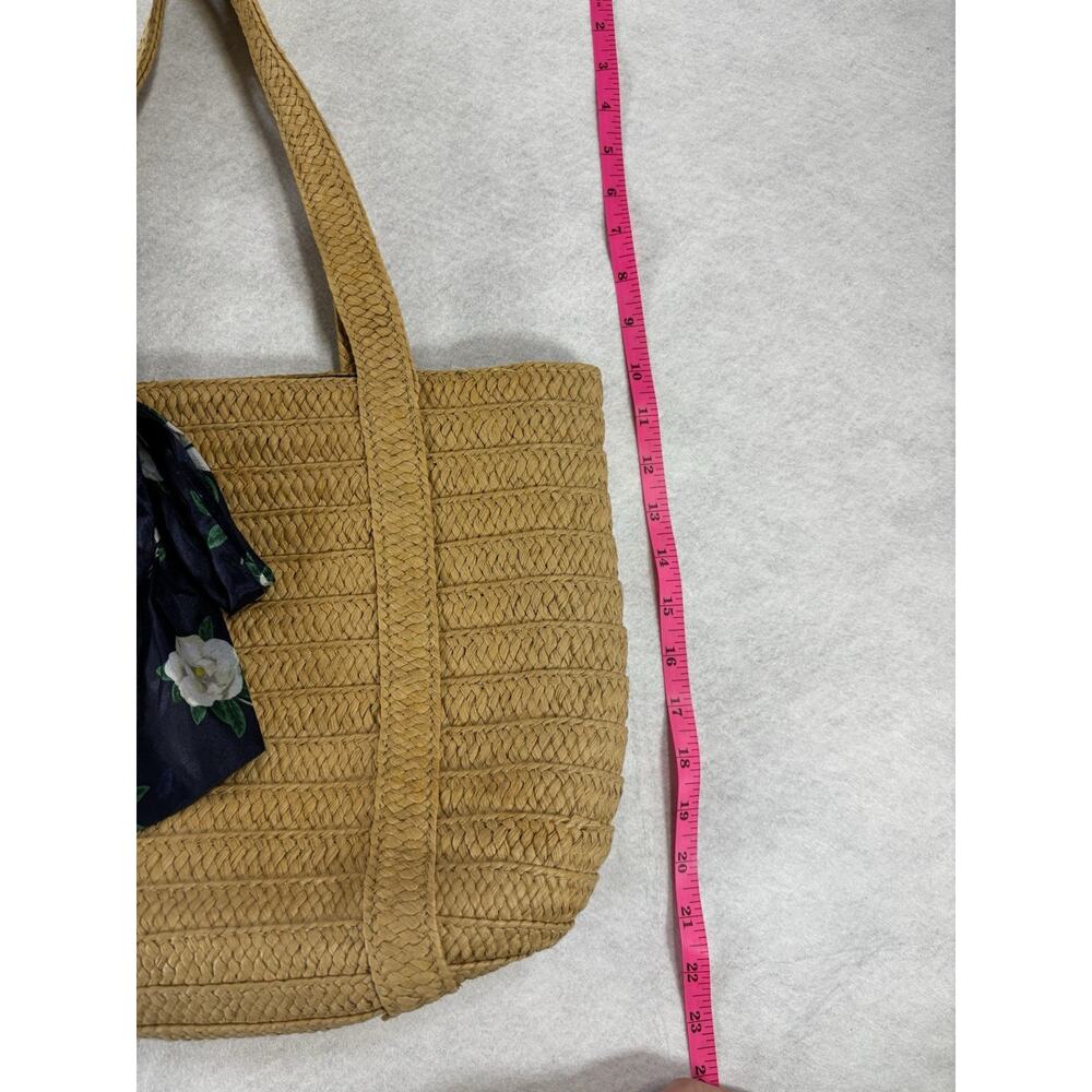 Draper James Straw/Beach/Shoulder Bag/Tote Removeable Magnolia Print Scarf Coast - Picture 5 of 9